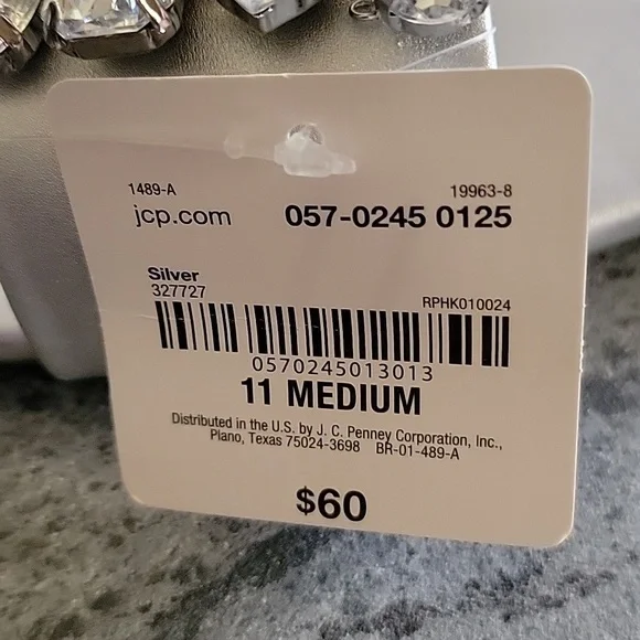 WORTHINGTON Slide Sandals w/Large RHINESTONES Silver size 11M NWT - Picture 5 of 7